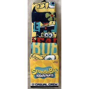 Nickelodeon SpongeBob SquarePants Men's CREW SOCKS 6-Pair Size 8-12